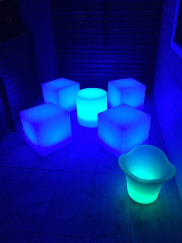 LED Ice Buckets and Stools