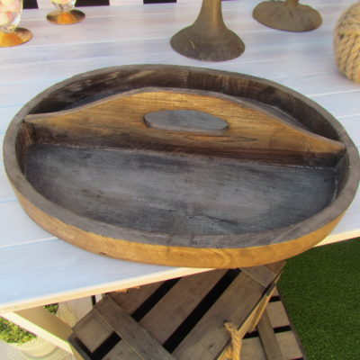 Wood handle tray