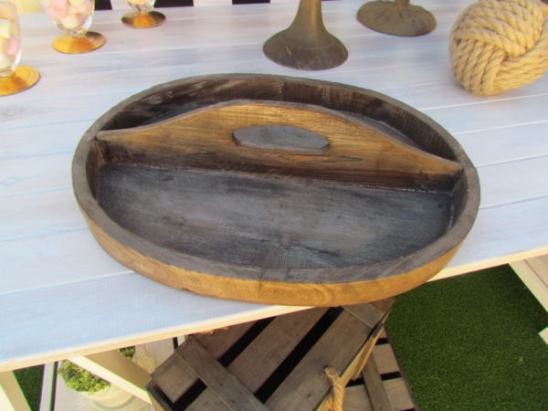 Wood handle tray