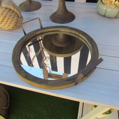 Wood mirror tray