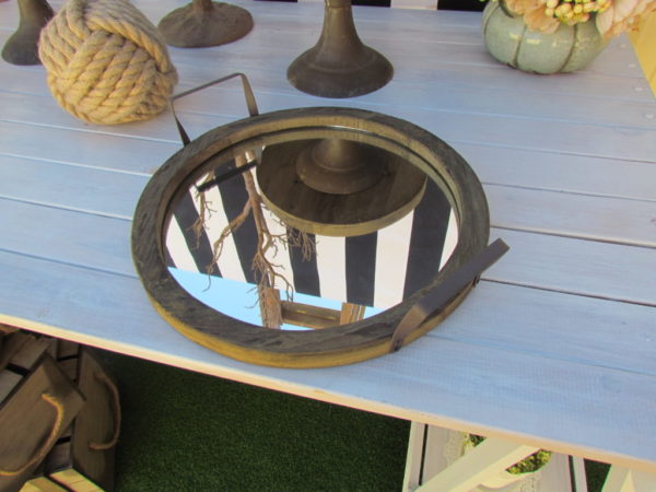 Wood mirror tray