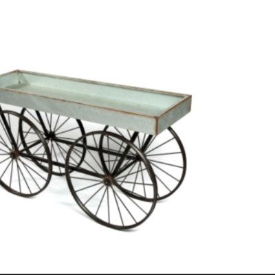 Grey rustic drink cart