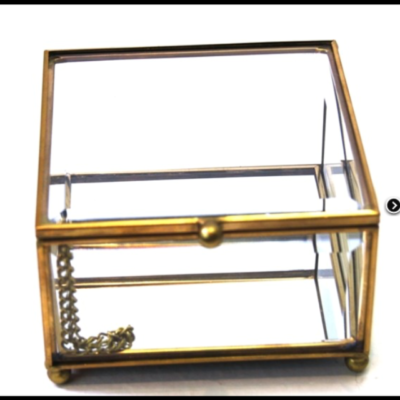 Gold mirror square box