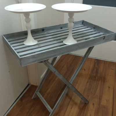 Grey serving tray stand