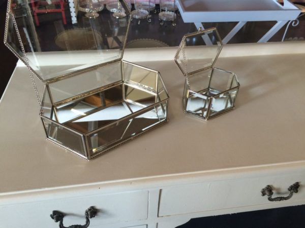 Hexagon Large silver mirror box
