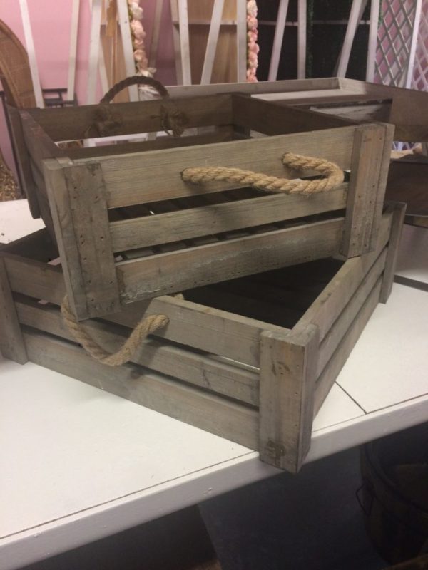 Square light colour crates set of two