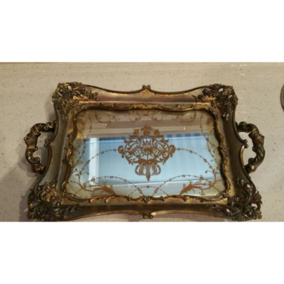 Ornate gold serving tray