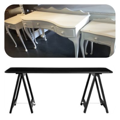 Black trestle table