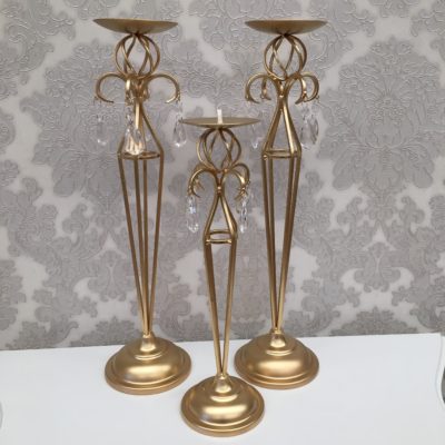 Small gold and crystal candle holder