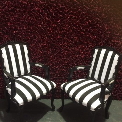 Black and white french armchair