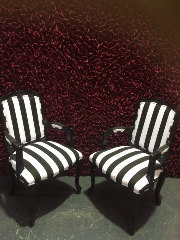 Black and white french armchair
