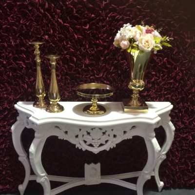 Carved white console 1m