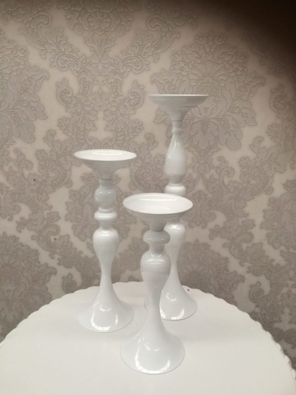 Medium white candle holder