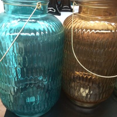 Large coloured glass lantern