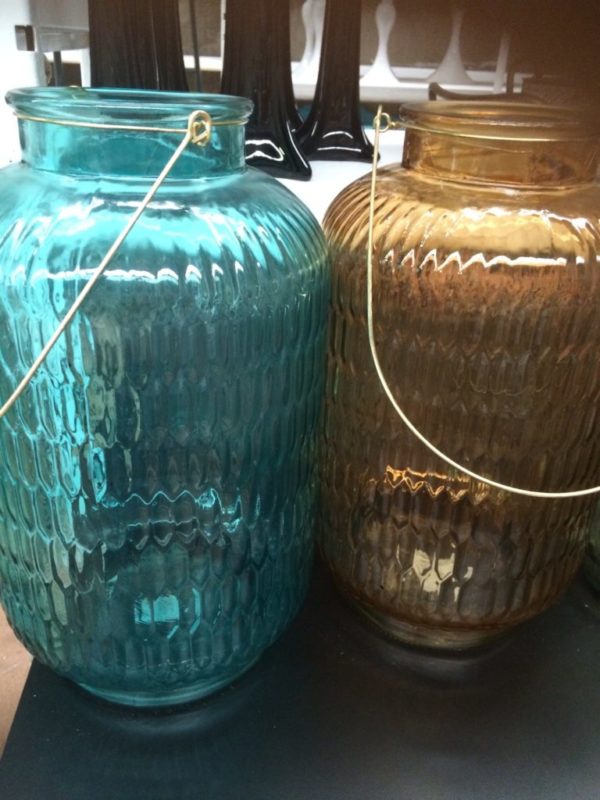 Large coloured glass lantern