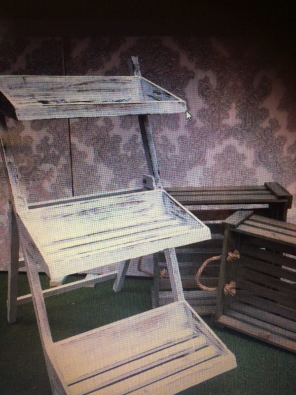 Small rustic three tier dessert stand