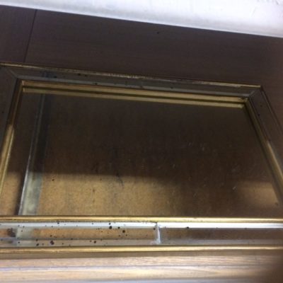 Large rustic gold mirror rectangle tray