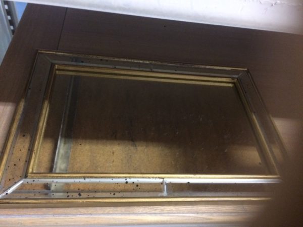 Large rustic gold mirror rectangle tray