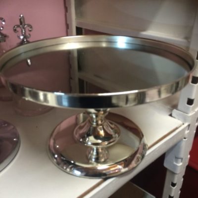 Medium silver mirror 25cm cake stand