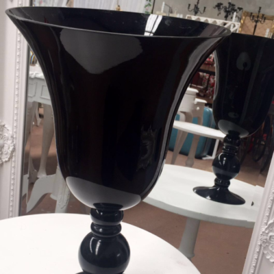 Black glass vase