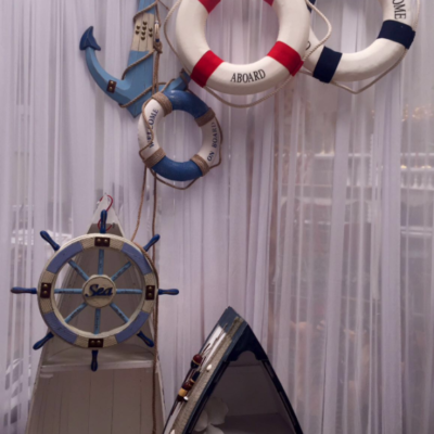 Light blue nautical wheel