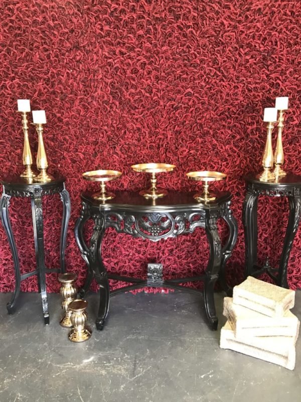 Black tall pedestal