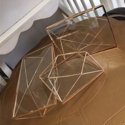 Small gold hexagon dessert stand
