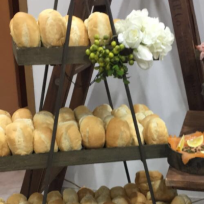 Large three tier wood stand 1m tall