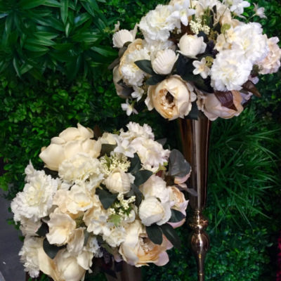Cream and white floral bunches