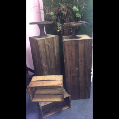 Rustic wood pedestal