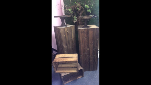 Rustic wood pedestal