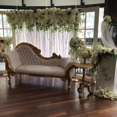 2m White floral runner