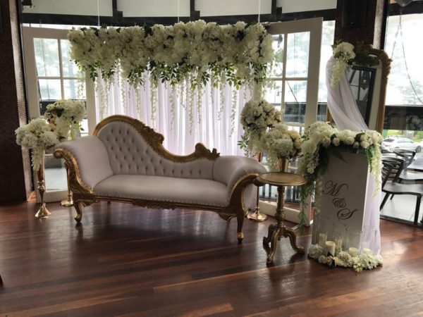 2m White floral runner
