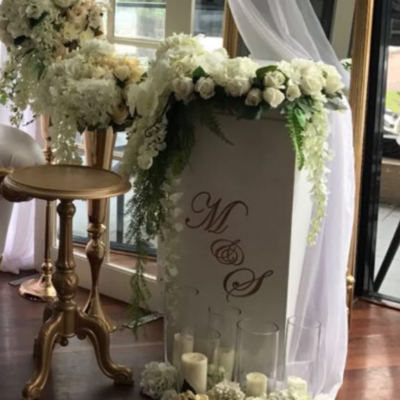 White floral wreath