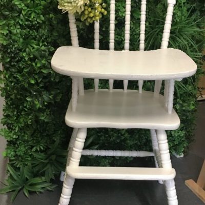 White vintage high chair