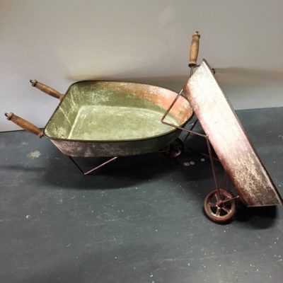 Rustic grey wheelbarrow
