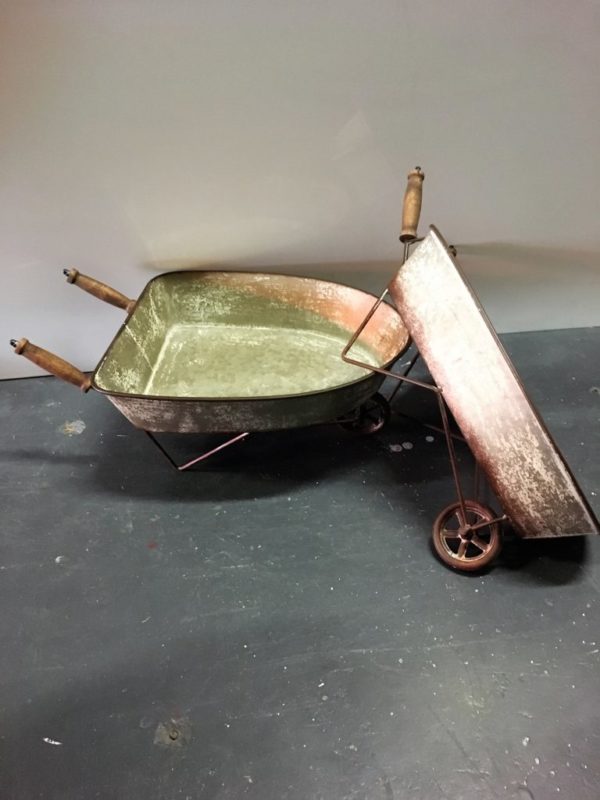 Rustic grey wheelbarrow