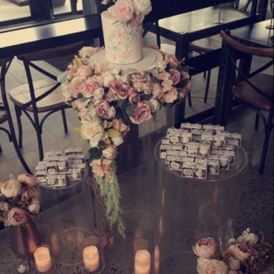 Pink floral wreath