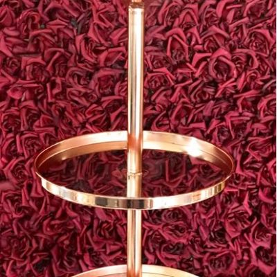 Three tier rose gold stand