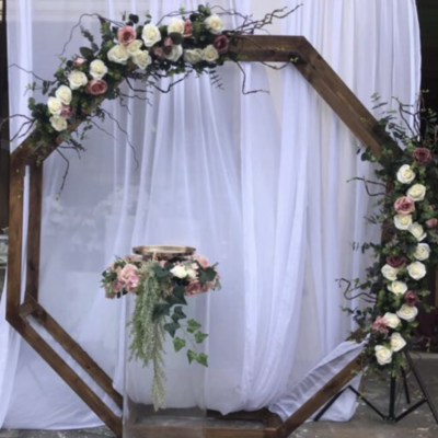Timber octagon backdrop