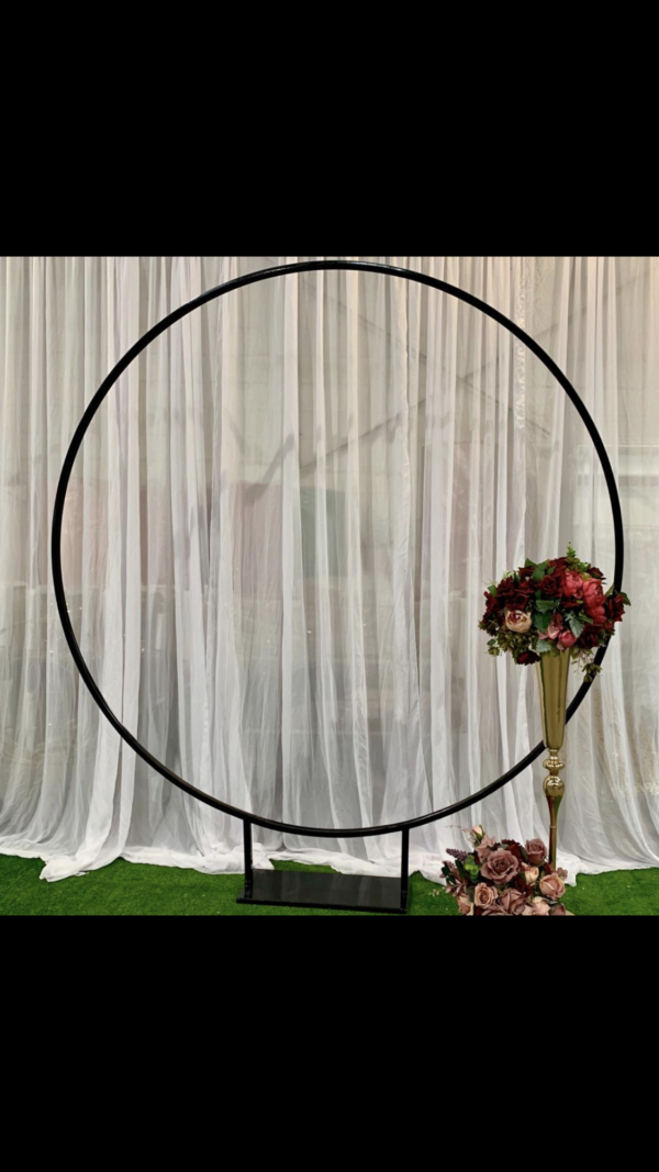 Black 2m diameter hoop backdrop