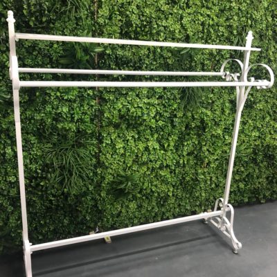Vintage white clothes rack
