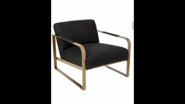 Black and brass armchair