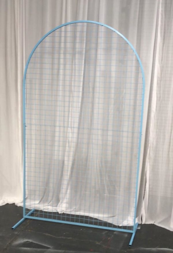 Baby blue mesh arch backdrop
