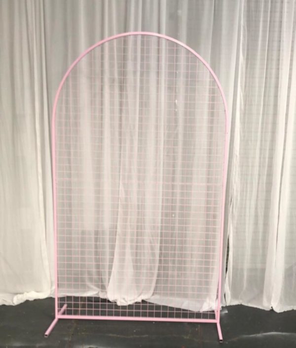 Baby pink arch mesh backdrop