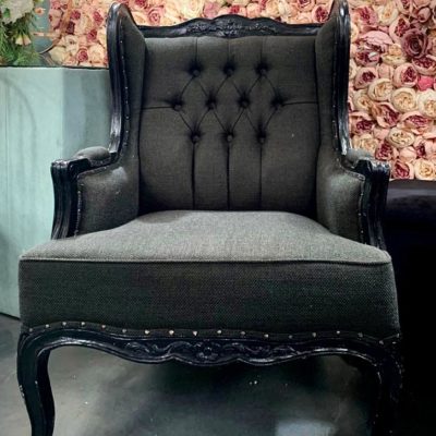 Black wing arm chair