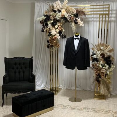 Tall gold lux square backdrop