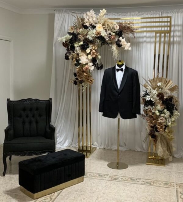 Tall gold lux square backdrop