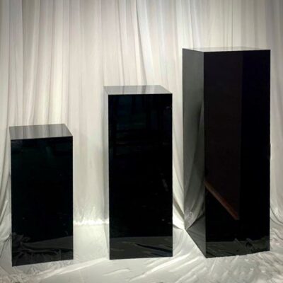 Set of three black lux plinths