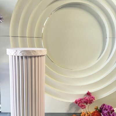 Pink ribbed plinth